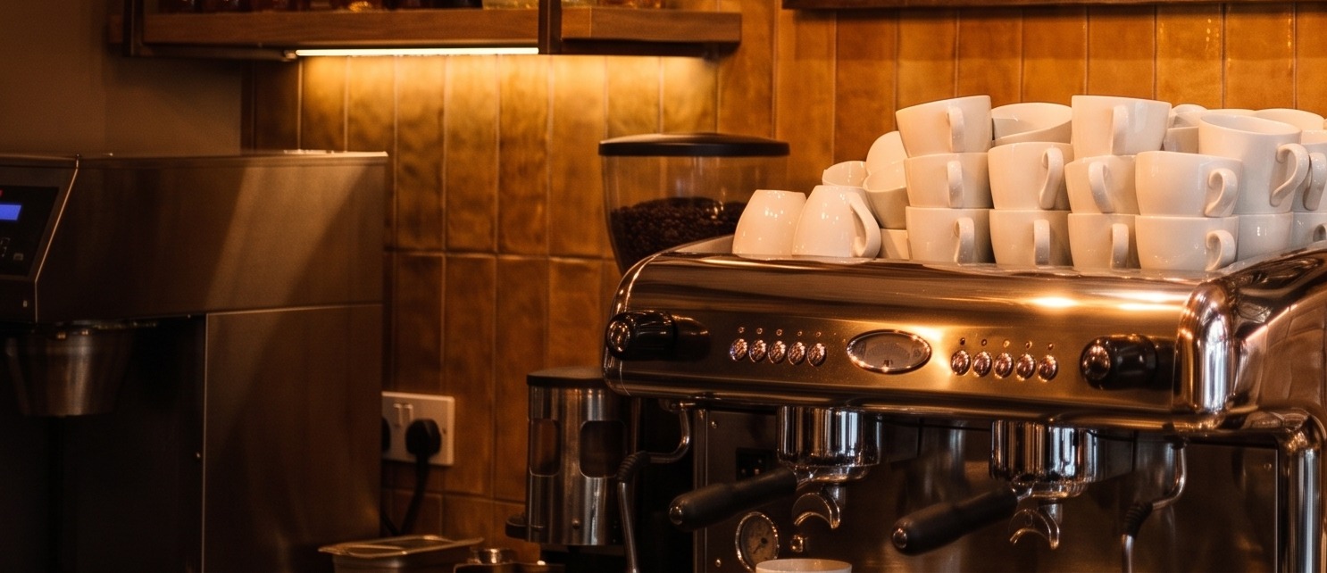 Professional espresso machine at Latino's Coffee, Pentagon Centre Chatham